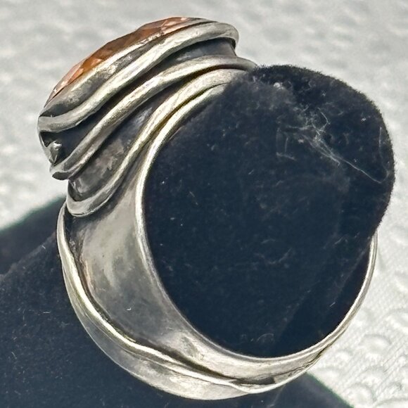 Citrine Gemstone Ring on Sterling Silver Band Size 5 8.93 g - Picture 7 of 14